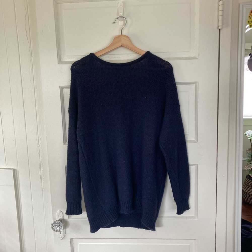 Navy oversized backless sweater